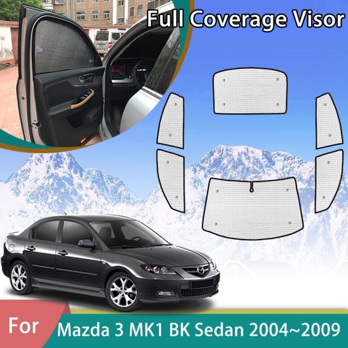 Car Full Coverage Sunshade For Mazda 3 Mazda3 BK Sedan 2004~2009 2005 2006 2008 UV Protection Auto
