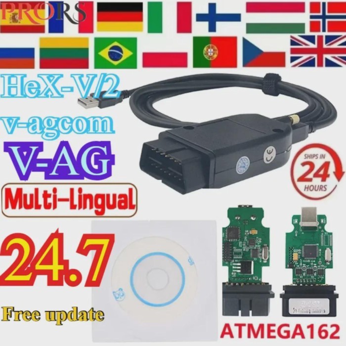 Newest V24.7 Vc-ds ForV-agCOM H-ex V/2 Scanner Diagnostic Tools Online Update for V-w A-udi Sk-oda