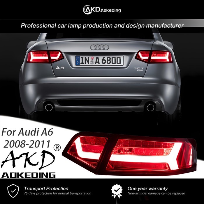 AKD Head Lamp For Audi A6 A6L Headlights  2008-2011 A6 DRL H7 LED Bi Xenon Bulb Assembly upgrade Dy