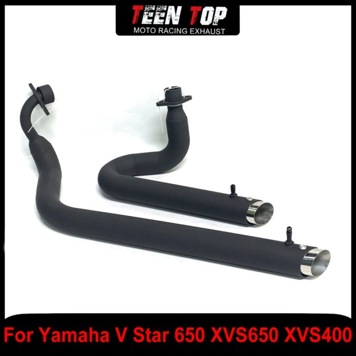 Motorcycle Steel Full Exhaust Systems For Yamaha V Star 650/400 XVS650 XVS400 Exhaust Connection Pi