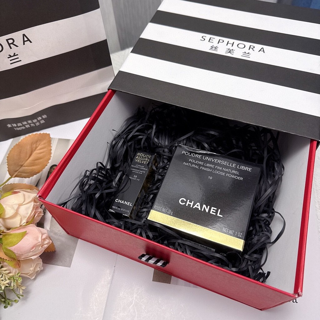 ยิงจริง❤ ดูภาพโรงงาน หมิงทง คุณภาพ160 ➕ ค่าส่ง < Sephora Loose Powder Lipstick Gift Box} Gift Recomm