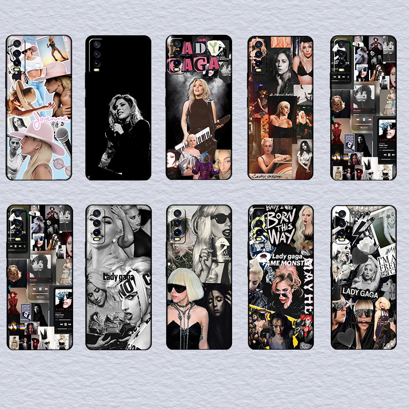 สําหรับ Vivo Y31 Y3S Y35 Y36 Y50 Y51 Y55 Y55S Lady Gaga เคสโทรศัพท์ TPU สีดํานุ่ม
