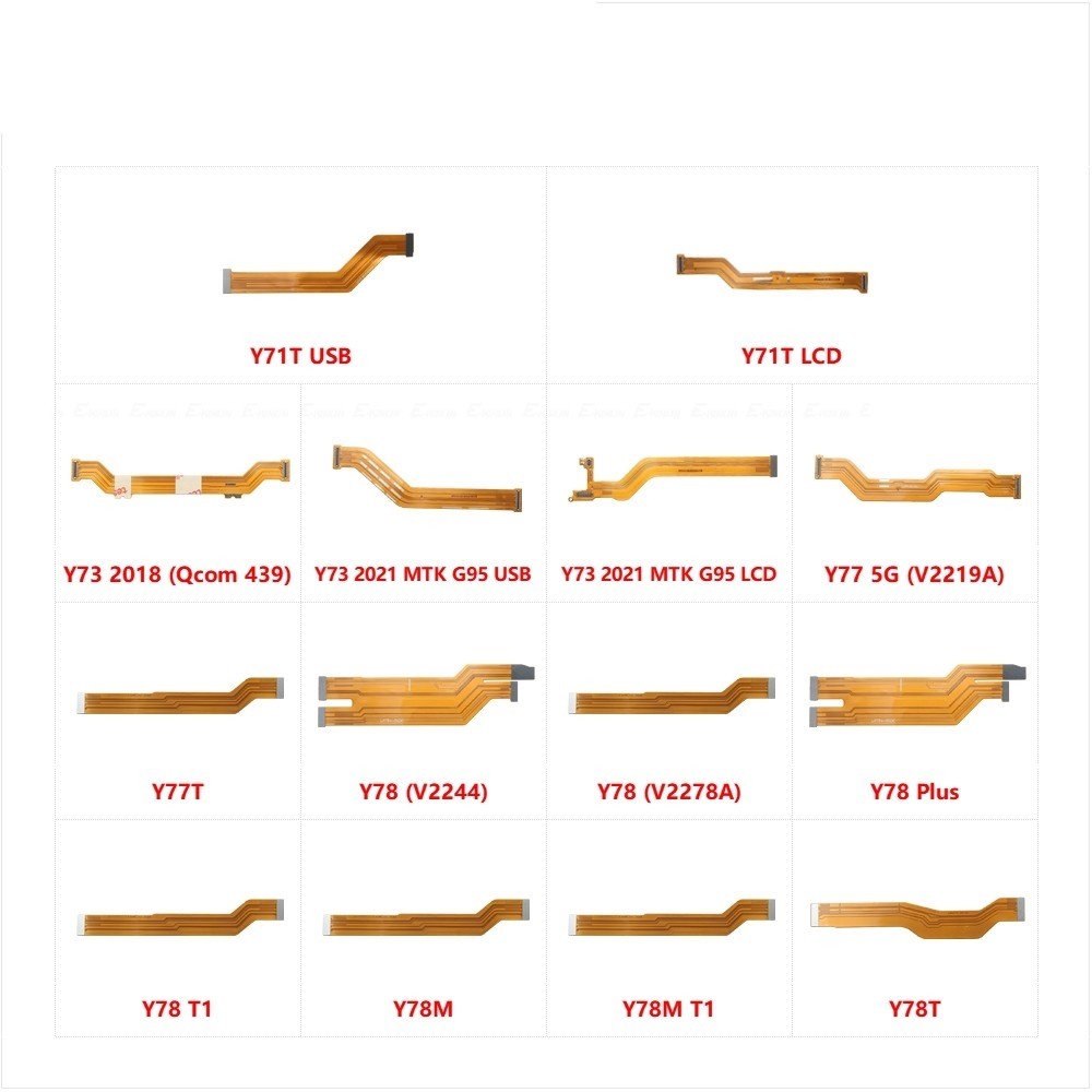 Lcd บอร์ดหลักการเชื่อมต่อเมนบอร์ด Flex Cable Parts สําหรับ Vivo Y71T Y73 Y77 Y77T Y78 Plus Y78M T1 Y