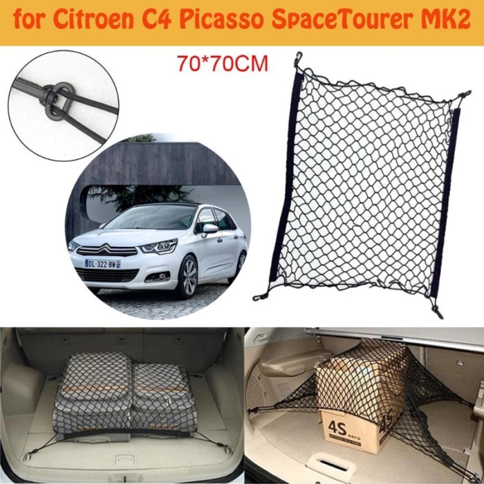 for Citroen C4 Picasso SpaceTourer Car Boot Trunk Network Hooks Mesh Net Cargo Organizer Storage Ca
