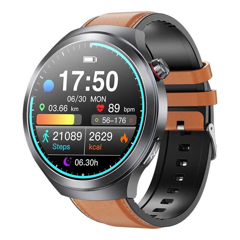 ET475 สมาร์ทวอทช์บลูทูธโทรอัตราการเต้นหัวใจ ECG ECG ออกซิเจนในเลือดการตรวจสอบสุขภาพกีฬานาฬิกา