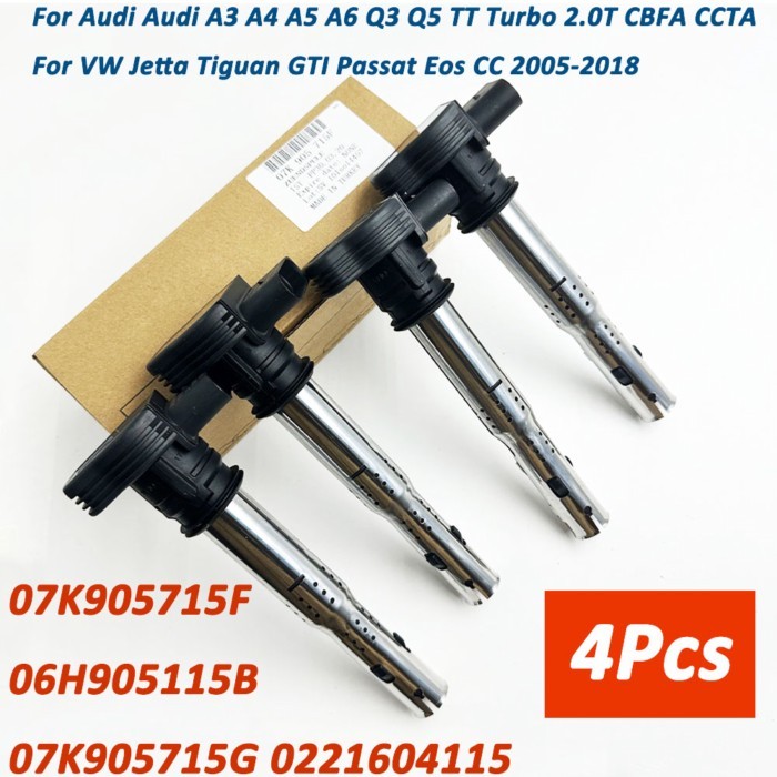 4Pcs Ignition Coil 07K905715F 0221604115 07K 905 715F 07K905715 06F905115E 06H905115B For 2005-2018