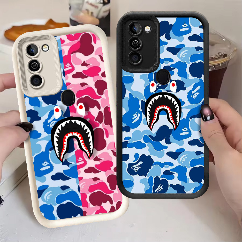 G-39 bape Casing สําหรับ Infinix HOT 11 10 12 Play สีดําและสีขาว