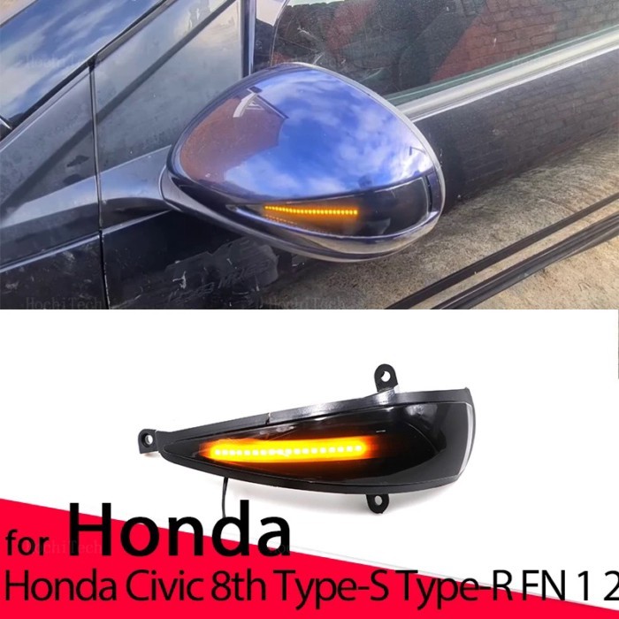 2x Dynamic Side Mirror Blinker Light LED Turn Signal Lamps For Honda Civic MK8 8th Hatchback 3 door