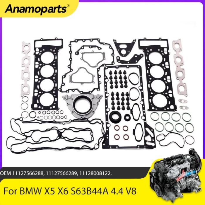 Engine Parts Overhaul Rebuild Gaskets Seals Set Fit 4.4L V8 Gas S63B44A For BMW X5 X6 M E70 E71 4.4