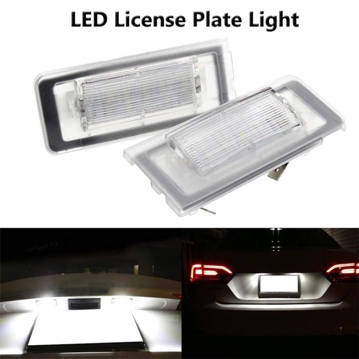 2pcs LED License Plate Lights Bulb for Audi TT 8N/Roadster 8N9/Coupe 8N3 12V 6500K Number License P