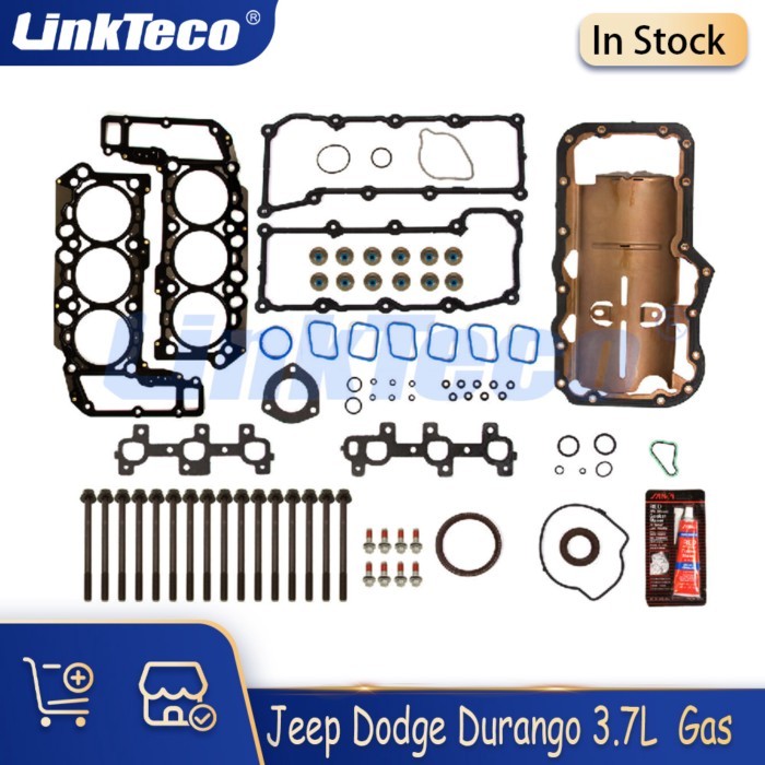 Engine Parts Full Gasket Set Head Bolts Oil Pan Gasket Fit 3.7 L V6 Gas 02-05 For Jeep Grand Cherok