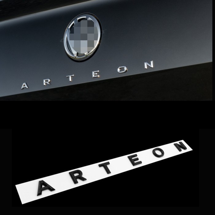 3D Font Letter Logo For VW CC Arteon Car Styling Modified Trunk Logo Black Badge Sticker Car Decora