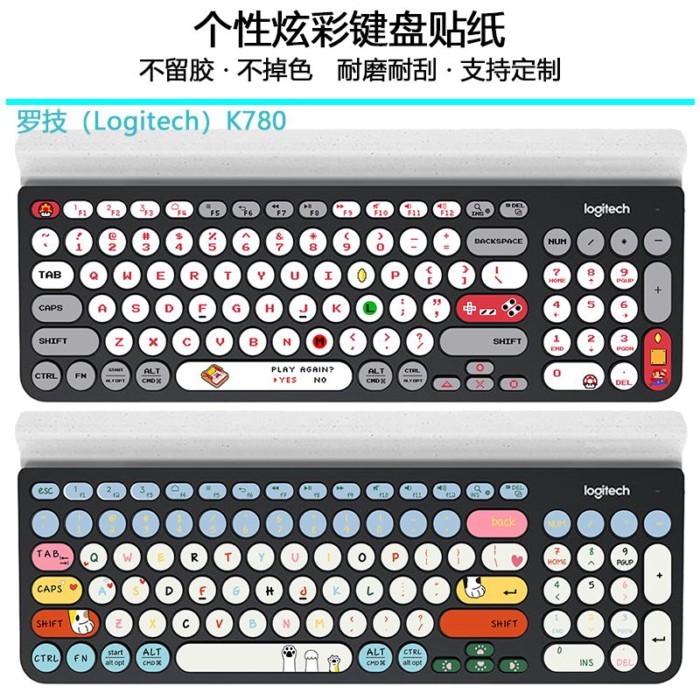Black Jue 325i Logitech k780 คีย์บอร์ดสติกเกอร์ฟิล์มป้องกันการ์ตูนอะนิเมะน่ารักที่ไม่ซ้ํากันสร้างสรร