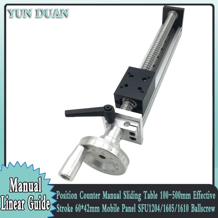 CNC Linear Guide Manual Sliding Table  Ballscrew SFU1204/1605/1610 100~1000MM Stroke Manual Workben