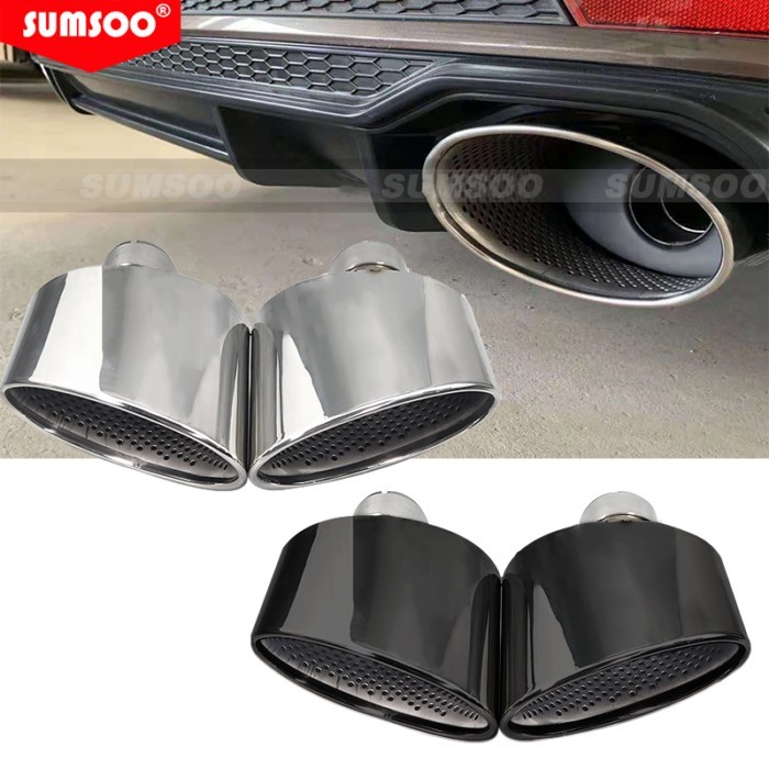 SUMSOO 1 Pair Car Exhaust Tip For Audi A4 A5 A6 A7 UP TO RS4 RS5 RS6 RS7 Muffler Tip Tailpipe 304 S