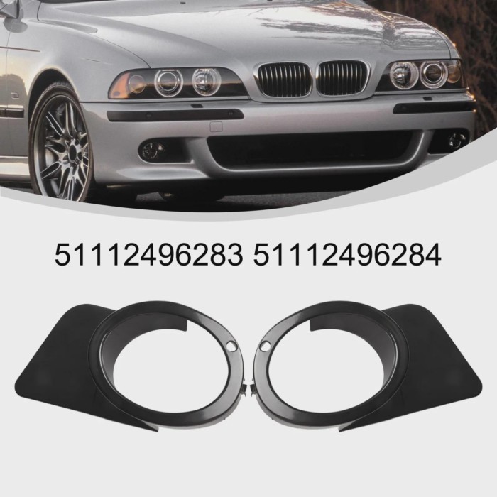 1*  Pair Car Front Fog Light Cover Car Light Protective Frames For BMW For E39 For M5 5.0L 4.9L V8