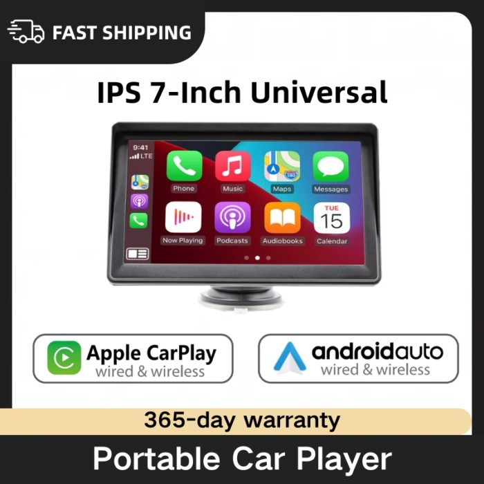 DUTRIEUX 7inch Carpaly Monitor Android Auto Wireless Carplay Screen Multimedia Car Accessories Port
