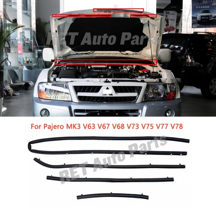 Car Hood Weatherstrip for Mitsubishi Montero Pajero 3 MK3 V63 V66 V67 V68 V73 V75 V76  V77 V78 2000