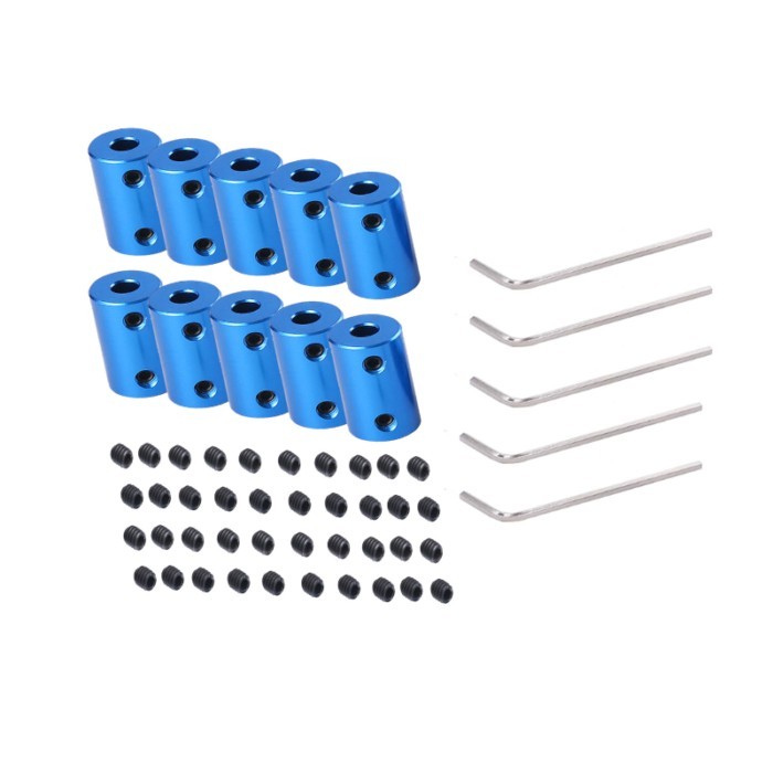 10pcs Aluminium Alloy Shaft Coupling Rigid Stepper Motor Wheel Coupler Joint Connector for DIY Car