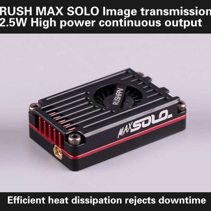 RUSHFPV MAX SOLO Image Transmission 5.8G 2.5W 2-6S LIPO CNC Housing Built-in Silent Cooling Fan for