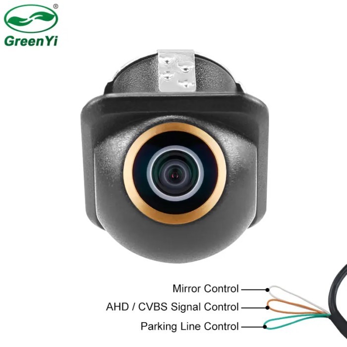 GreenYi Mini 360 Around Install AHD 720P Night Vision Golden Fisheye Lens Vehicle Parking Reverse F