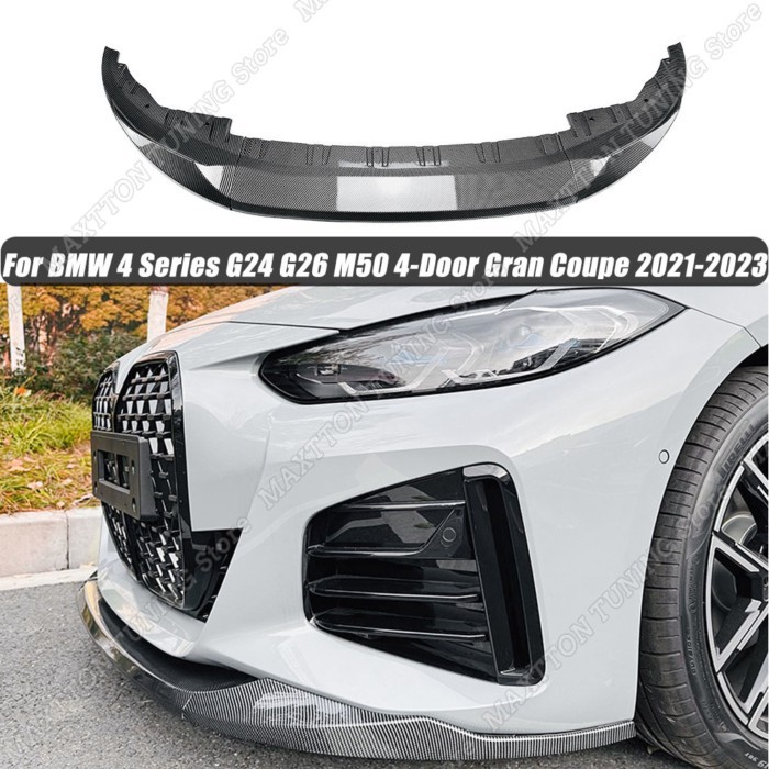 For BMW 4 Series G24 G26 420i 430i i4 M50 4-Door Gran Coupe 2021 2022 2023 Front Bumper Lip Chin Di