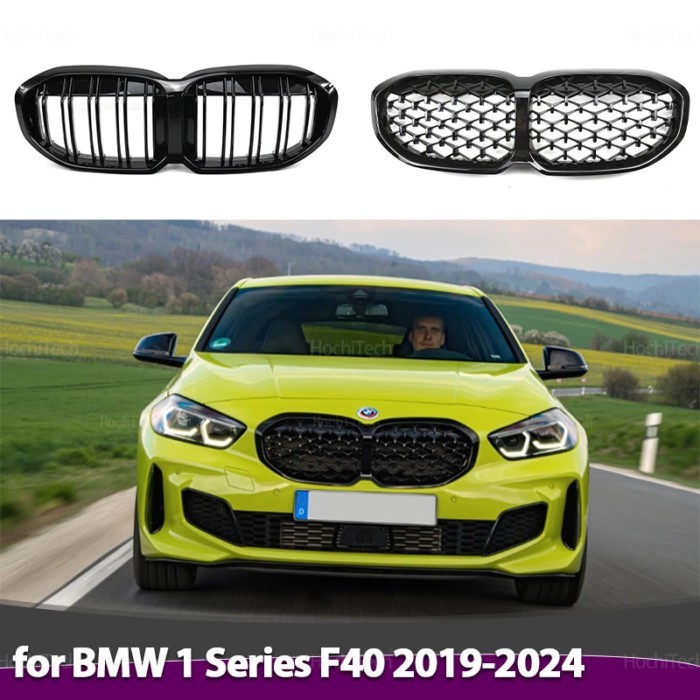 For BMW 1 Series F40 116i 118i 120i 128ti M135i xDrive 2019-2022 Diamond Gloss Black Car Front Bump