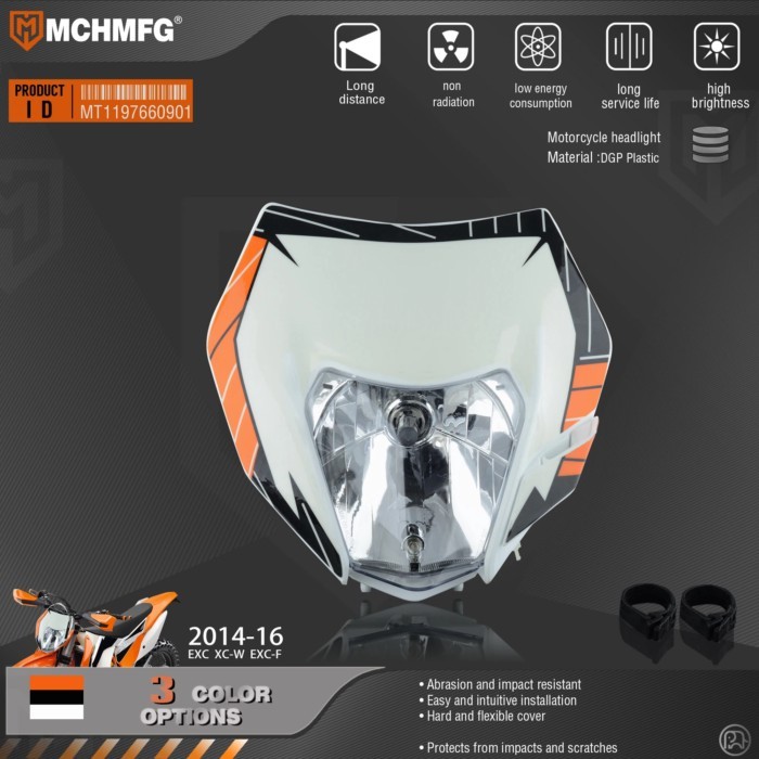 Headlight Headlamp With Sticker For KTM SX F EXC XCF SMR 2014 2015 2016 Motorcycle Dirt Bike MX End