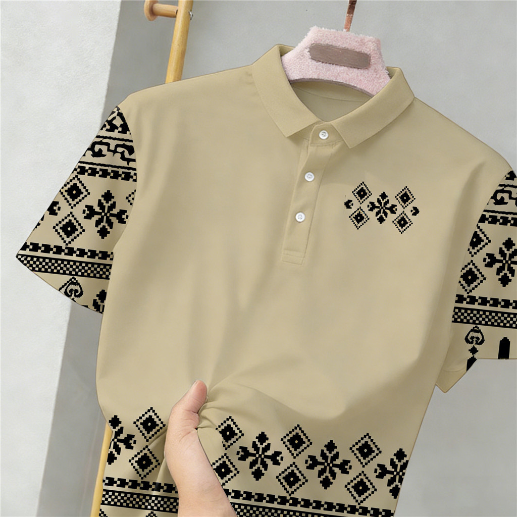 เสื้อโปโลผู้ชายสไตล์สตรีท สำหรับฤดูร้อน ออกแบบสบาย ๆ แขนสั้น