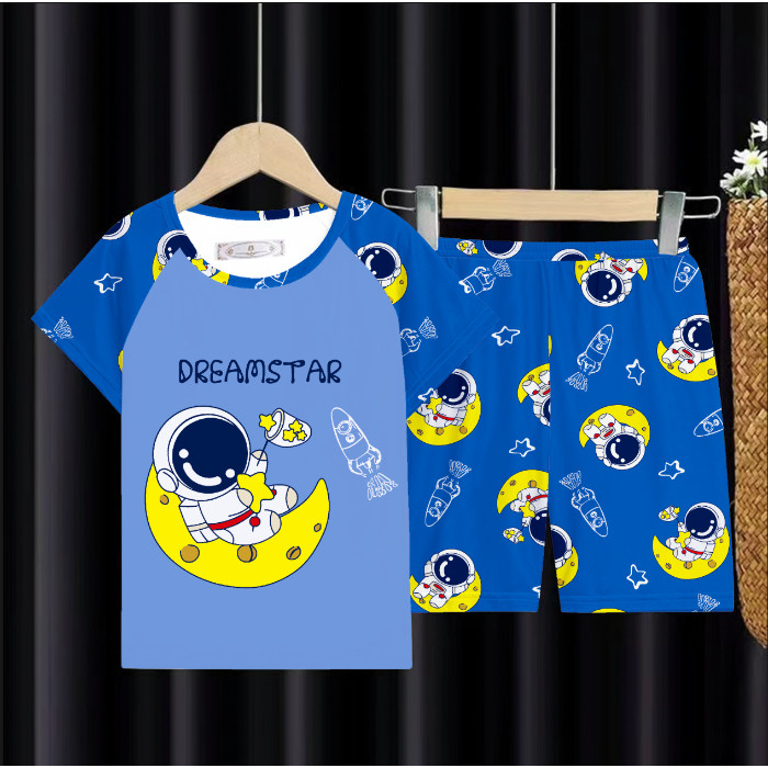 Eid Mubarak ชุดเด็กแขนสั้นคอกลม Nightie Soft One Piece เด็กชายและเด็กหญิง Nightclothes สําหรับ 7 - 8 ปี
