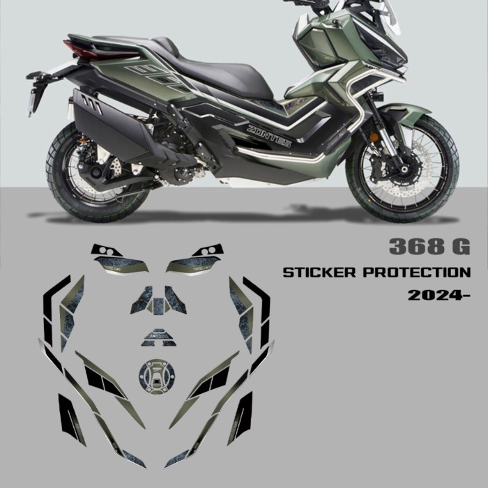 For Zontes 368 G 2025 3D Gel Resin Sticker Kit Motorcycle Accessories Side Tank Pad Protective Stic