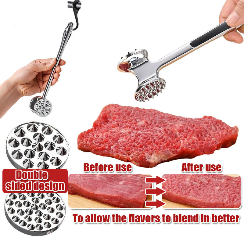 เนื้อ Tenderizer ค้อนเครื่องมือ Dual-Sided เล็บ Mallet เนื้อ Tenderizer เครื่องมือสําหรับสเต็กไก่ปลาเนื้อ