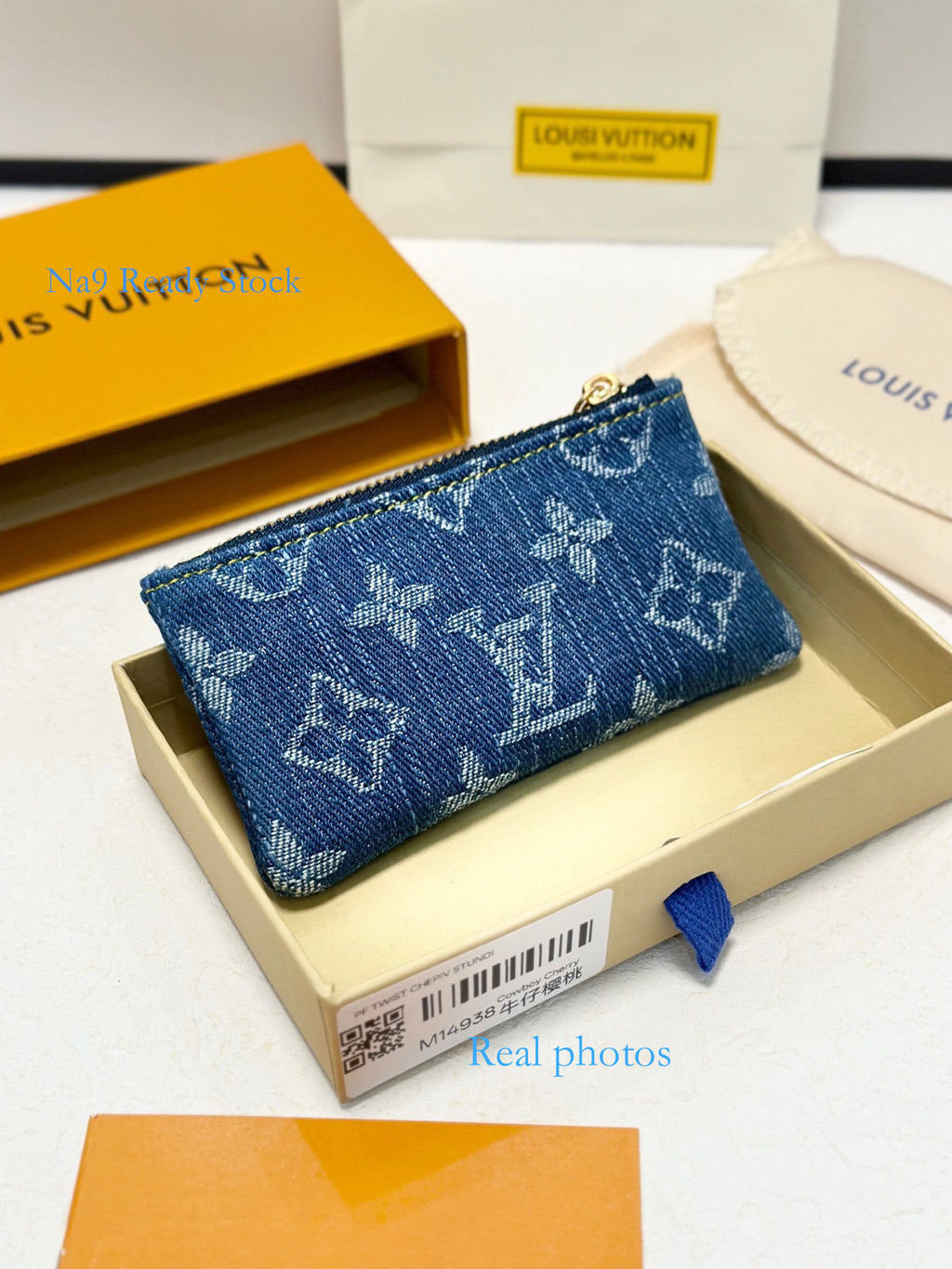 [na9 Ready Stock] ขนาด: 12x7x1.5cm Denim Coin Bag Wallet Coin Purse Card Holder