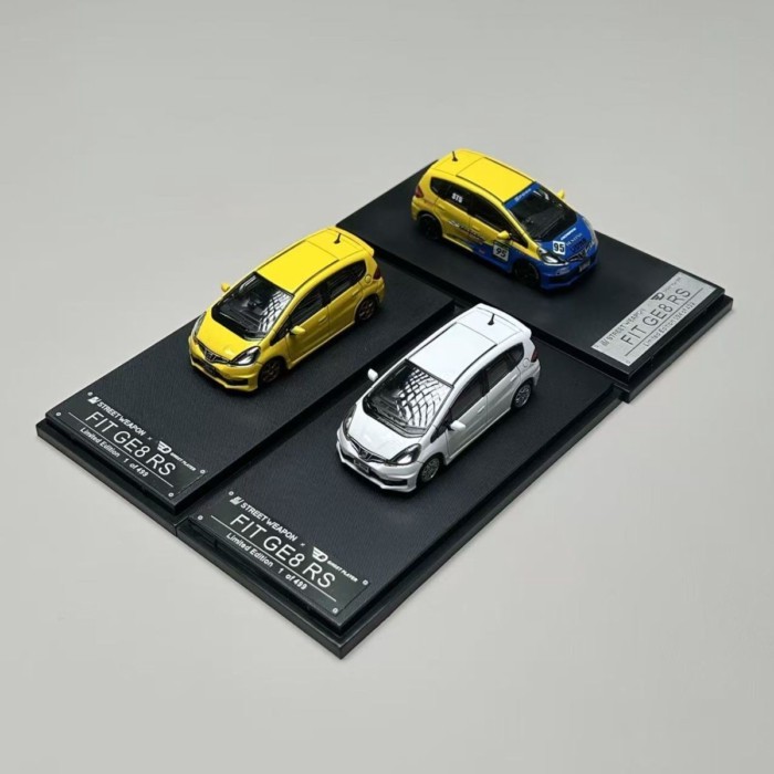 พร้อมสต็อก SW 1: 64 Honda Jazz Fit 2 รุ่น GE8 RS รุ่นรถโลหะผสม StreetWeapon ผลิตภัณฑ์สําเร็จรูป