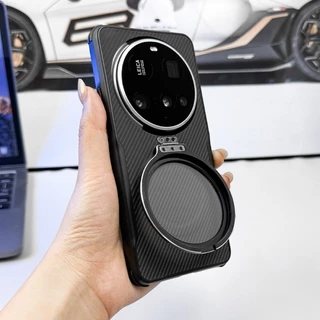 เคสแม่เหล็กเนื้อเคฟล่าร์พร้อมขาตั้งเลนส์สําหรับ Xiaomi 15 Ultra / vivo X300 Ultra/OPPO find x9ultra