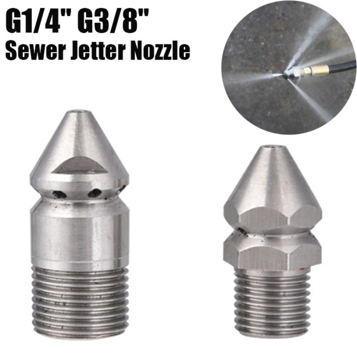 G1/4" G3/8" Pipeline Pipe Cleaning Cable Rotary Drain Blaster Cleaning Spoiler Sewer Cleaners Nozzl