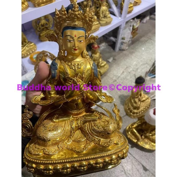 2025 temple Buddha statue Tibet Buddhism vajradhara Buddha gilding copper statue HOME Family worshi