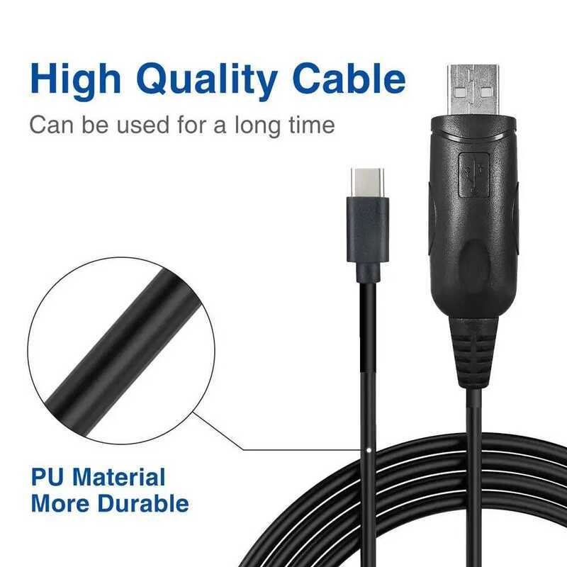 ▥ สายเคเบิลการเขียนโรแกรม USB Type-C สําหรับ Iradio Uv-98 PLUS Radtel Rt-880 Walkie Talkie สนับ