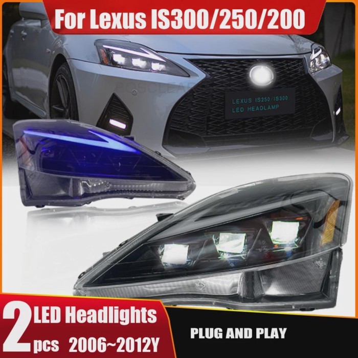 Auto Headlight Assembly For Lexus IS200 IS220 IS250 IS250C IS300H 2006-2012 Car Front Lamp LED Thre