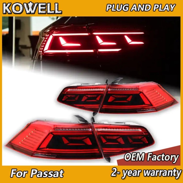 Car Styling for VW Passat B8 Tail Light 2015-2019 Magotan Taillights Volkswagen DRL+Brake+Turn Sign