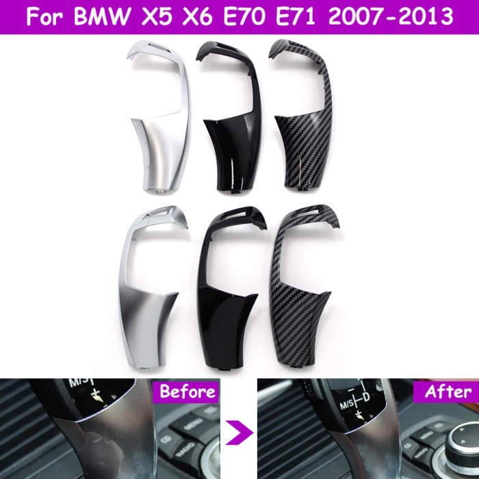 E70 E71 E72 LHD RHD Car Gear Shift Knob Trim Cover Auto P Parking Button Cap For BMW X5 X6 2007-201