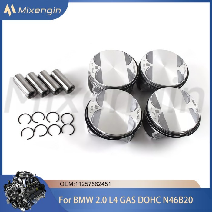 4pcs Engine Parts Pistons & rings Kit Fit BMW N46 2.0L L4 GAS DOHC For 118i 120i 318i 320i 520i X1