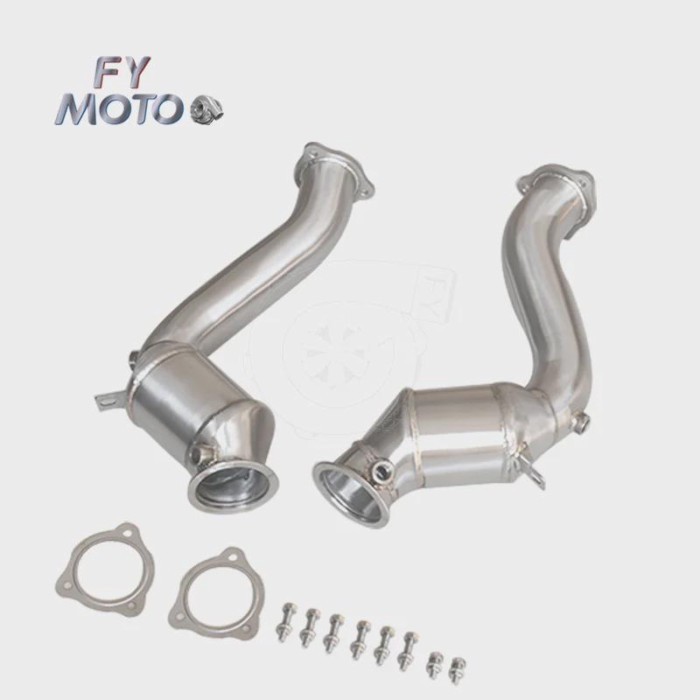 For Porsche cayenne 3.6T 14-18 catless or catted heat shield downpipe