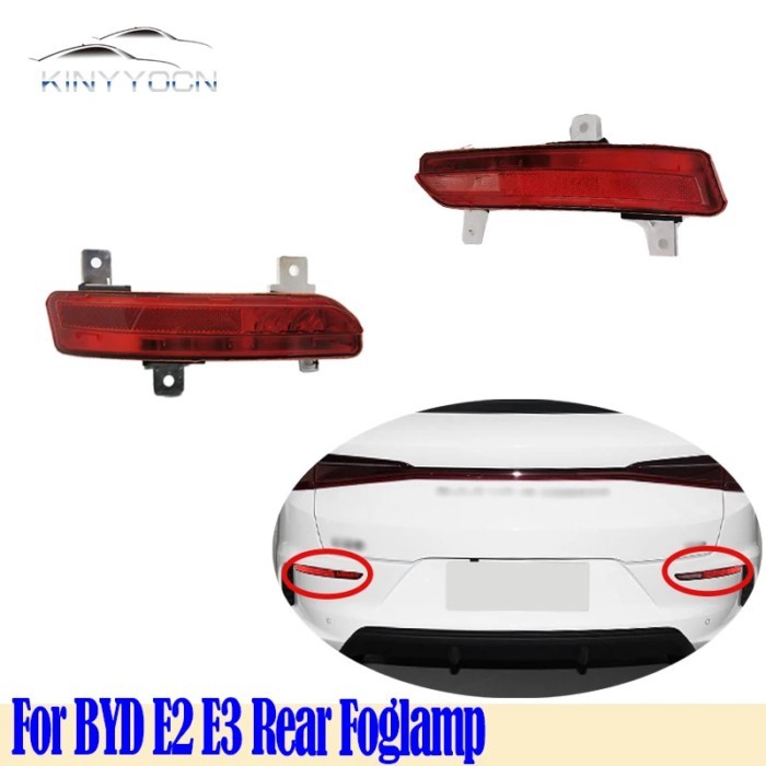 For BYD E2 E3 Rear Bumper Fog Light Reflector Stop Light Rear Fog Light Foglamp Brake Lamp Warning