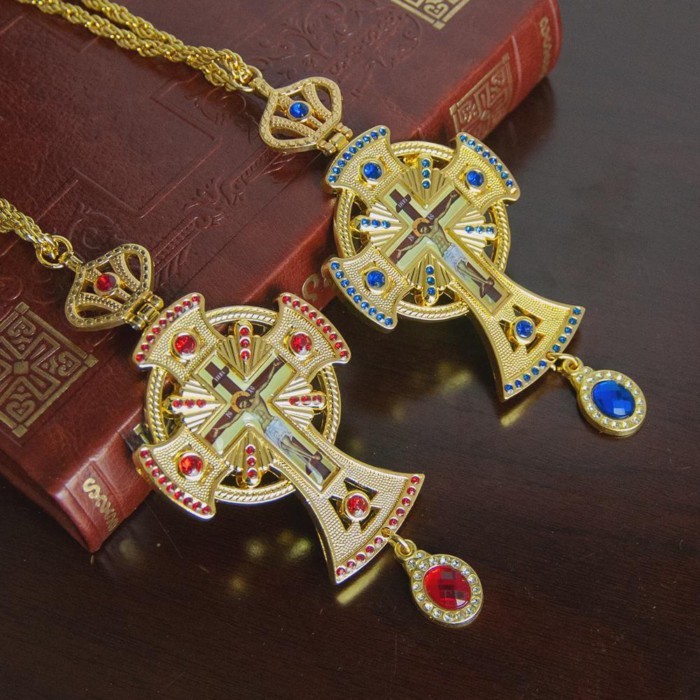 Orthodox Cross Necklace Alloy Retro Chest Father's Prayer Item Jesus Icon Ожерелье православного кр