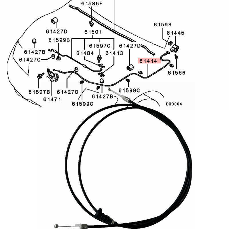 5910A013 เหมาะสําหรับ Pajello V8#W V9 V9#W สายดึงฝากระโปรงหน้า 08-21 รุ่น 5910ก108