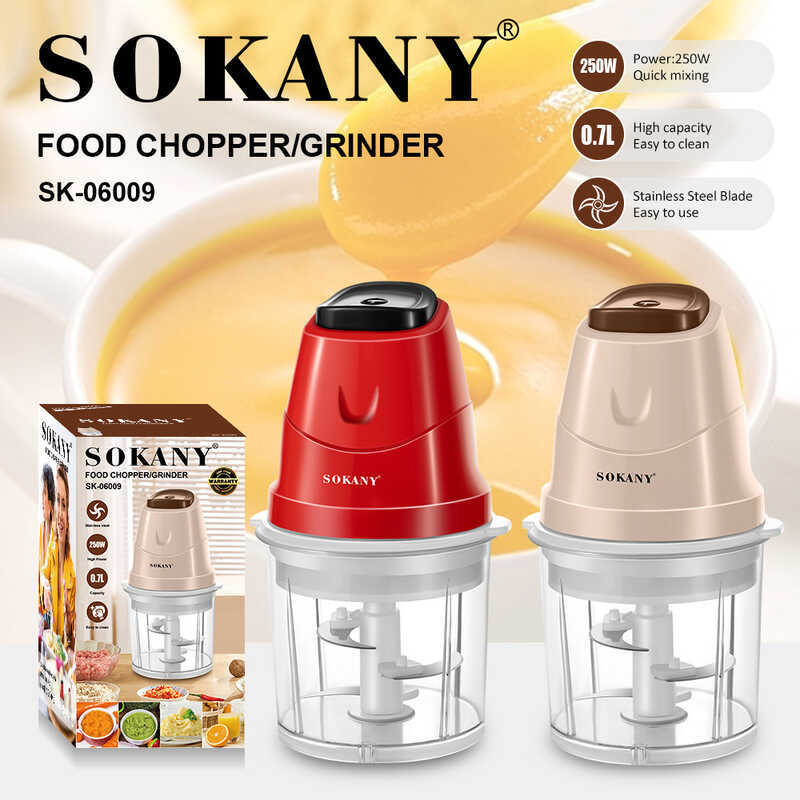 SOKANY069 เครื่องบดเนื้อในครัวเรือน 0.7L เครื่องปั่นเครื่องทําอาหารอาหาร CHOPPER
