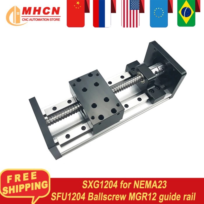 On Sale SXG1204 Sliding Stage with Coupling Travel 100-400mm SFU1204  Ballscrew Linear Guide MGR12
