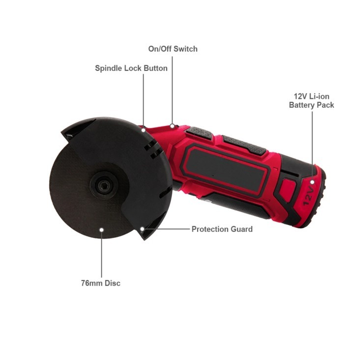 Best Selling Mini Electric Angle Grinder Cordless 12v Li-ion Battery Powered 76mm Disc Wireless   V