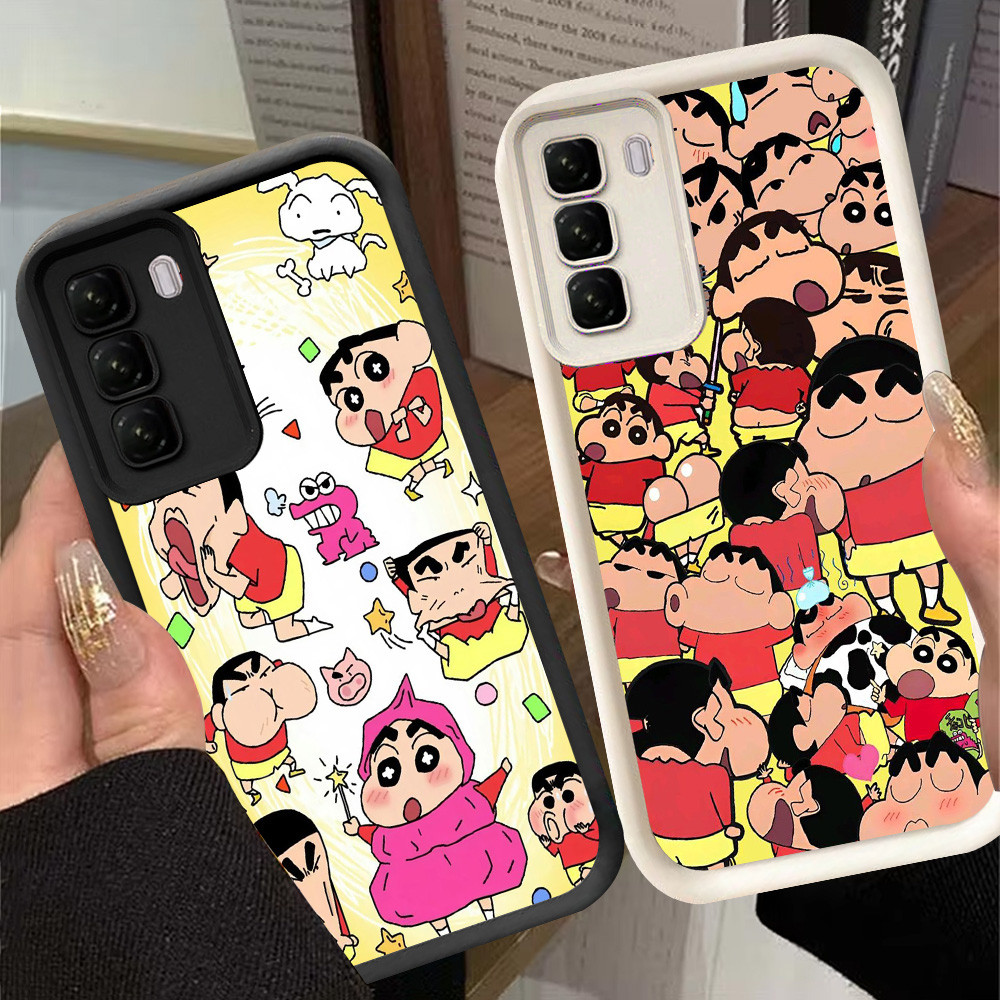 G-66 Crayon Shinchan Casing สําหรับ Infinix HOT 60i 50 50i 60 Pro Plus สีดําและสีขาว